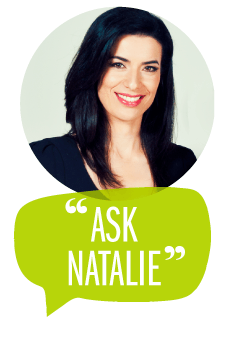 Natalie Ismiel profile in circle above 'ASK NATALIE' green speech bubble