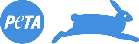 PETA logo in circle and bunny logo icon