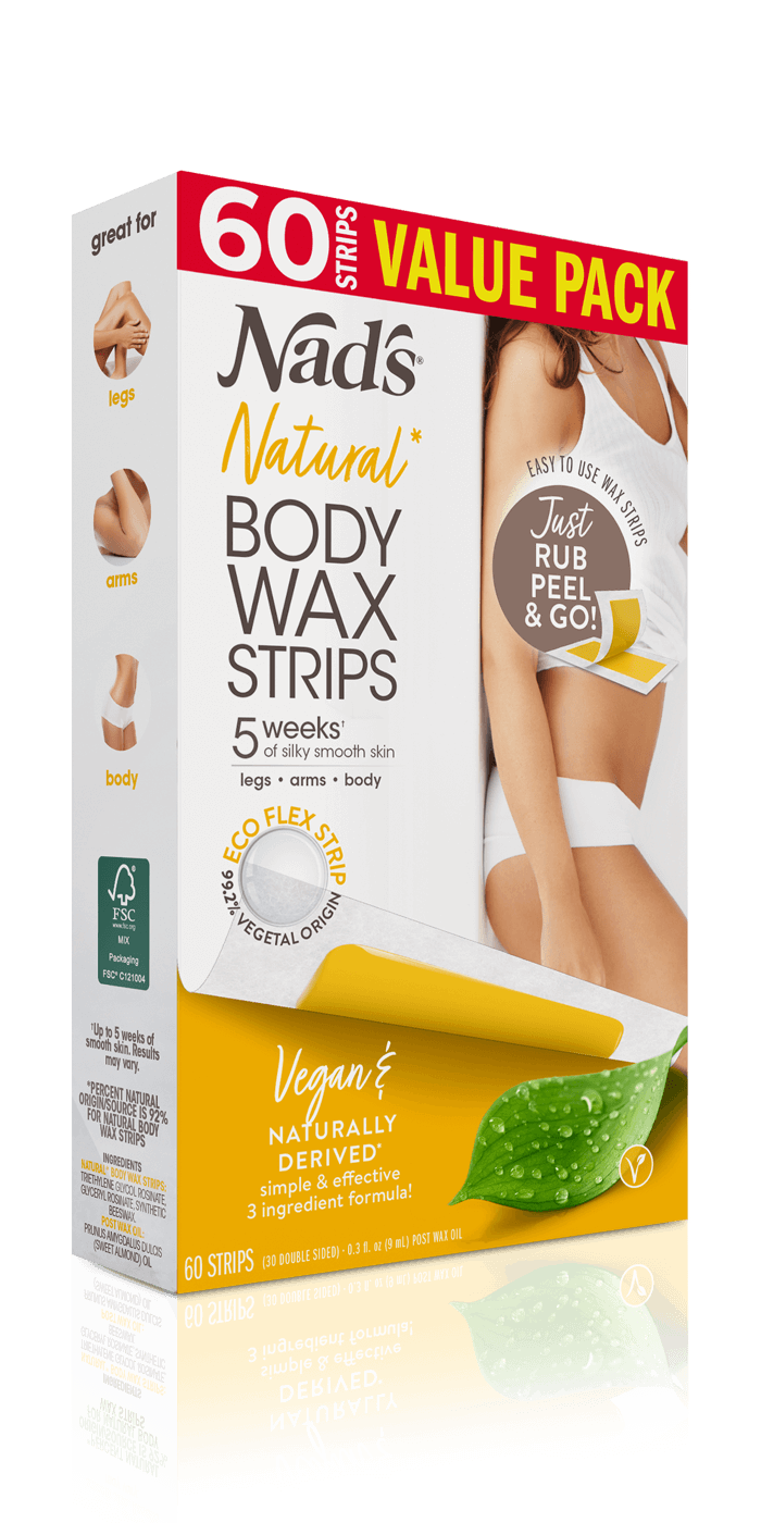 Nad's Natural Body Wax Strips 60 Pack